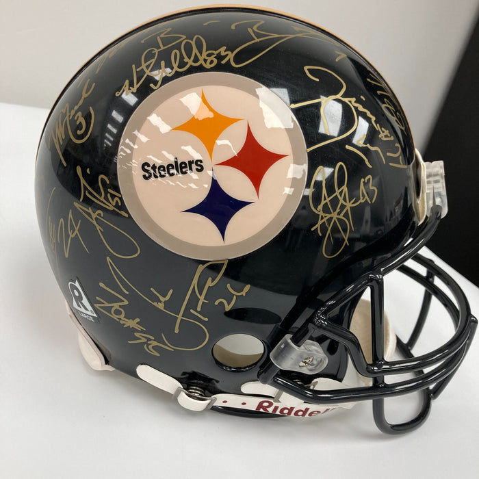 2005 Pittsburgh Steelers Super Bowl Champs Team Signed Game Helmet Beckett COA