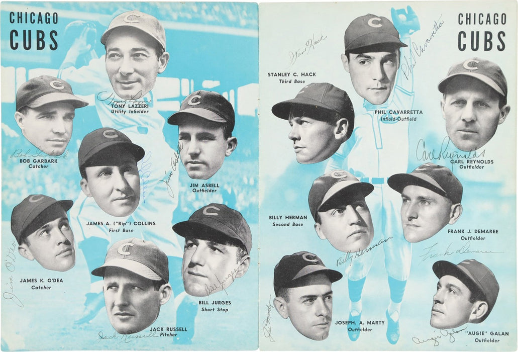 1938 World Series Signed Program by Entire Chicago Cubs Team 24 Autos PSA DNA
