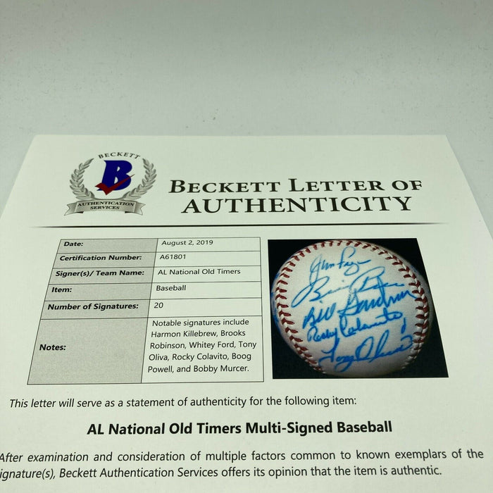 Harmon Killebrew HOF Signed Cracker Jack Old Timers Game Baseball Beckett COA