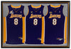 Kobe Bryant 3 Signed NBA Finals Los Angeles Lakers Jerseys Display UDA & Beckett