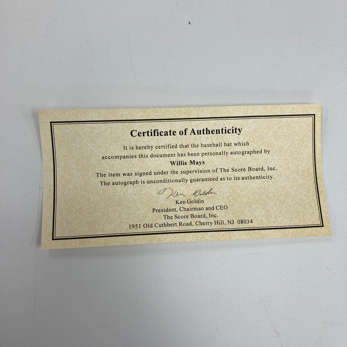 Willie Mays Signed Adirondack Game Model Baseball Bat Beckett COA