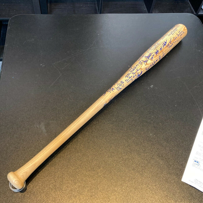 Stunning Hall Of Fame Multi Signed Bat With Inscriptions 40+ Signatures JSA COA