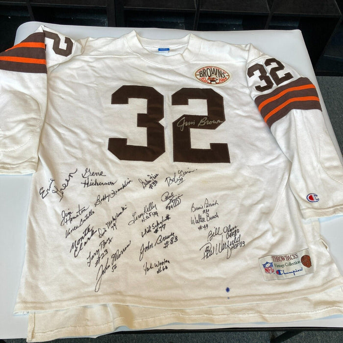 1964 Cleveland Browns Super Bowl Champs Team Signed Jersey Jim Brown JSA COA