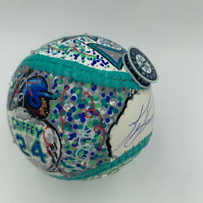 Ken Griffey Jr. Signed Charles Fazzino Hand Painted Pop Art Baseball Steiner COA