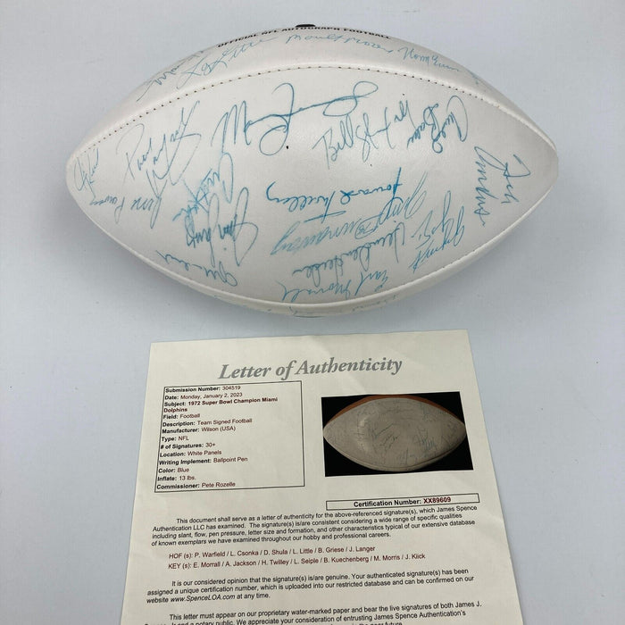 Vintage 1972 Miami Dolphins Super Bowl Champs Team Signed Football (30+) JSA COA