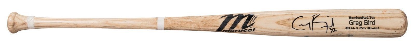 2013 Greg Bird Pre Rookie Minor League Game Used Signed Marucci Bat PSA DNA COA