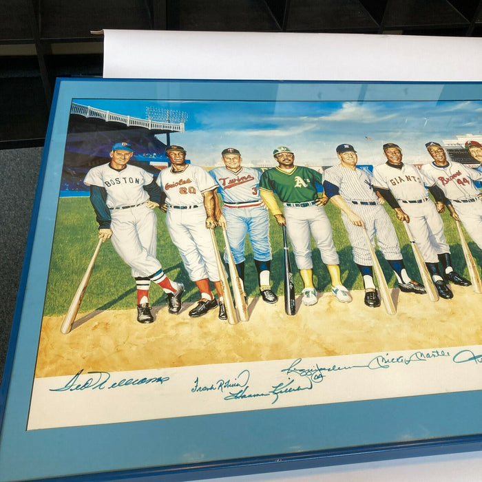 Beautiful 500 Home Run Club Signed Large Photo Mickey Mantle Ted Williams JSA