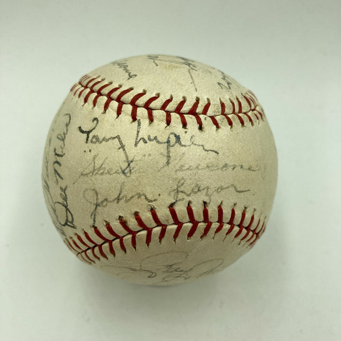 Nice 1943 Boston Red Sox Team Signed Baseball Ted Williams Al Simmons JSA COA