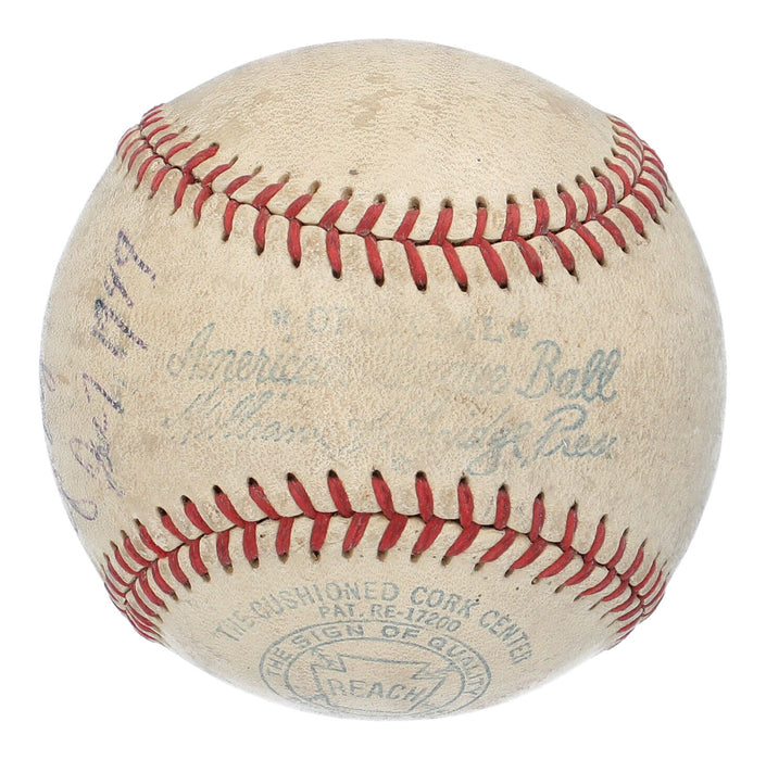 Joe Page Signed American League Baseball JSA COA New York Yankees Legend