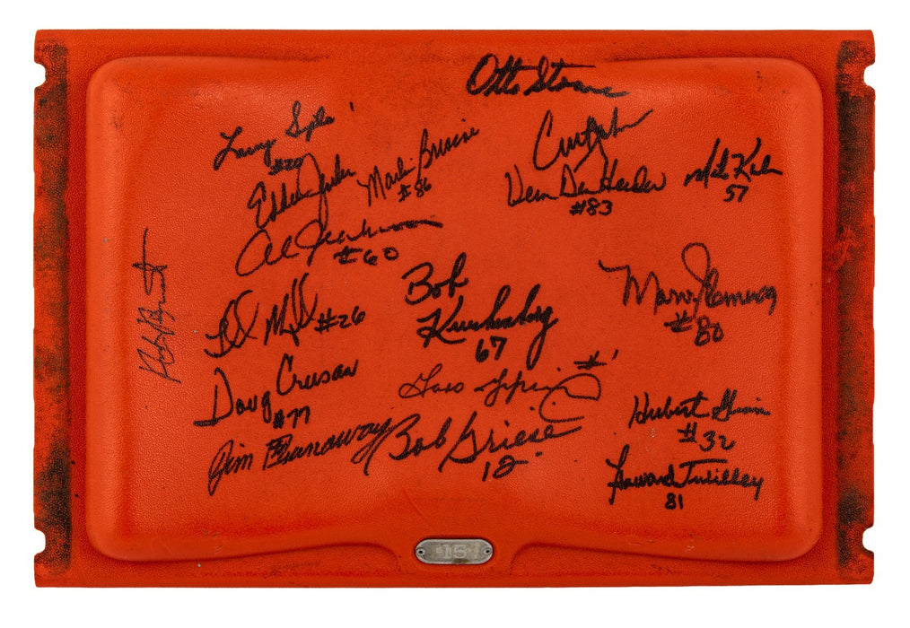 1972 Miami Dolphins Super Bowl Champs Team Signed Orange Bowl Seatback JSA COA
