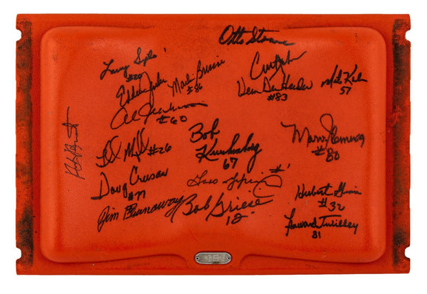 1972 Miami Dolphins Super Bowl Champs Team Signed Orange Bowl Seatback JSA COA