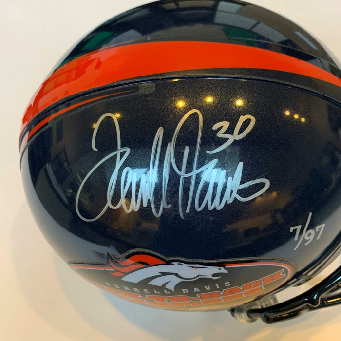 Terrell Davis Signed Denver Broncos Full Size Super Bowl Helmet JSA COA & UDA
