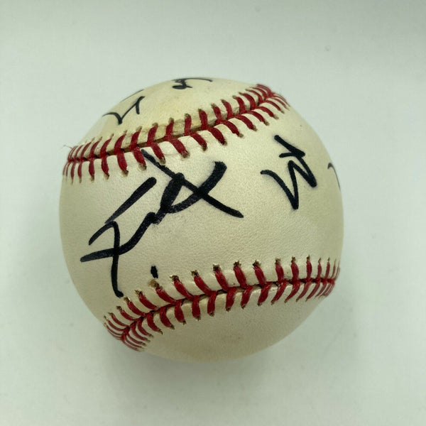 Linkin Park Band Signed Baseball 6 Signatures With Chester Bennington JSA COA