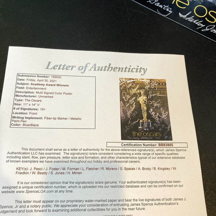 Academy Award Winners Signed 11x14 Photo 15 Sigs William Friedkin JSA