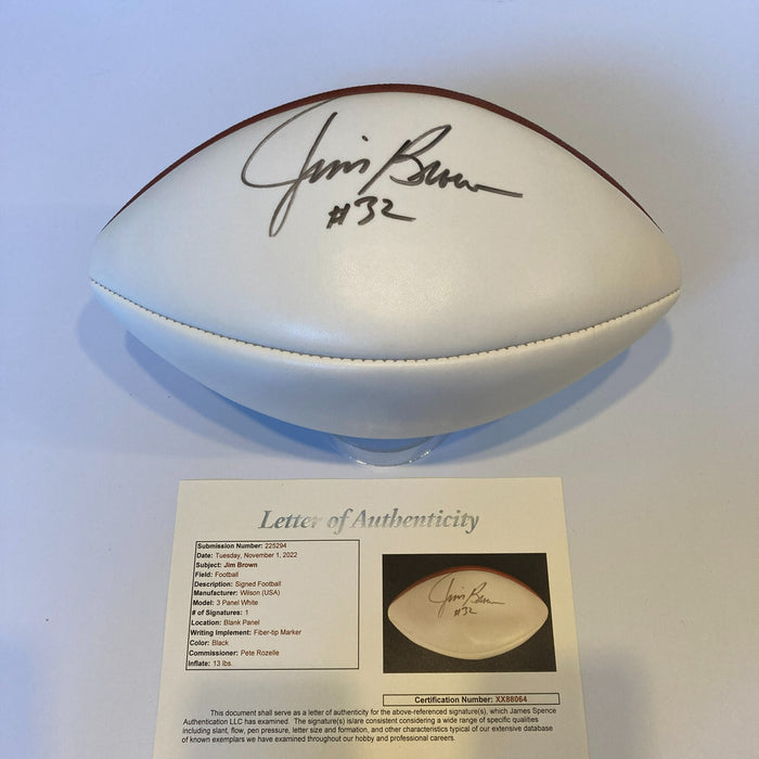 Jim Brown #32 Signed Official Wilson NFL Football JSA COA