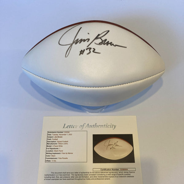 Jim Brown #32 Signed Official Wilson NFL Football JSA COA