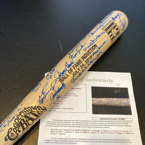 Beautiful 2016 Hall Of Fame Induction Signed Bat 50 Sigs Ken Griffey Jr JSA COA