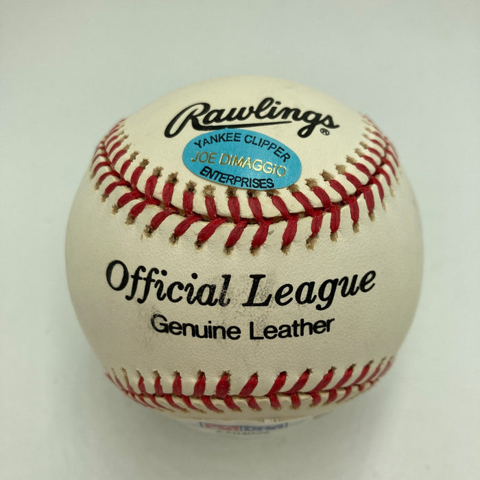 Joe Dimaggio Yankee Clipper Signed American League Baseball PSA Graded MINT 9