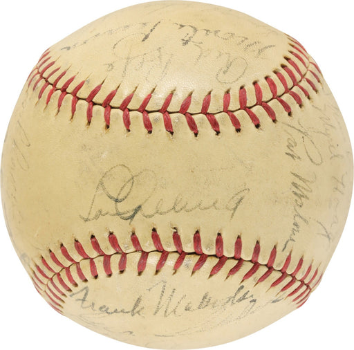 1936 New York Yankees World Series Champs Team Signed Baseball Lou Gehrig PSA