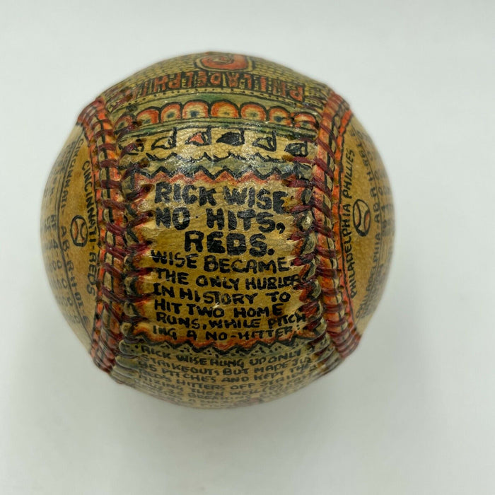 Beautiful Hand Painted George Sosnak Folk Art Baseball Rick Wise 1/1 Signed