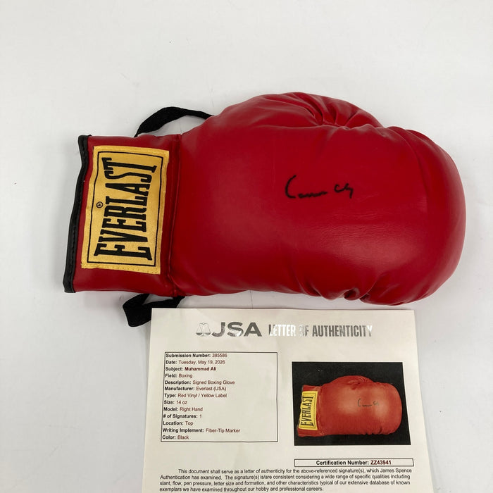 Muhammad Ali "Cassius Clay" Signed Everlast Boxing Glove JSA COA