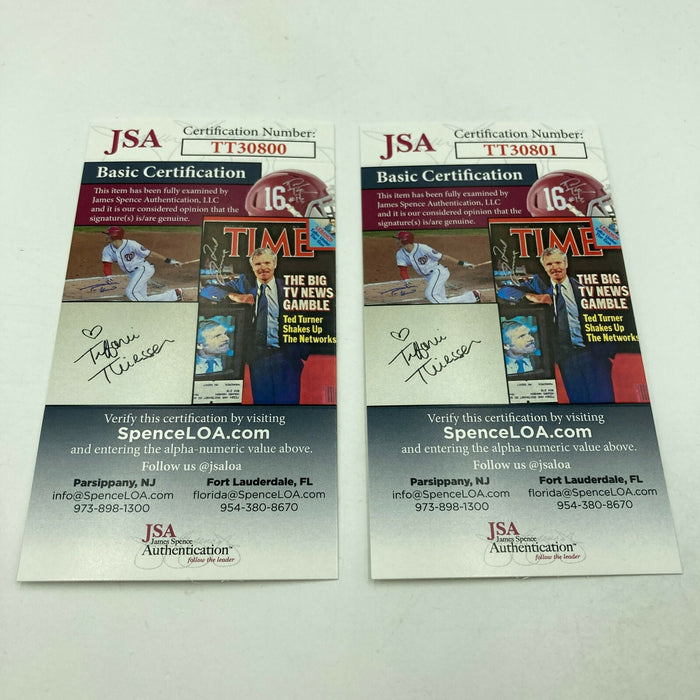 Tommy Lasorda Signed Game Used Baseball & Photo To National Anthem Singer JSA