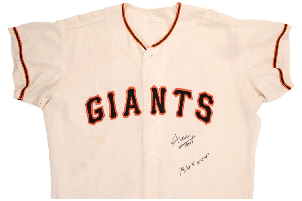 Willie Mays 1965 MVP Signed San Francisco Giants Game Used Jersey PSA DNA COA