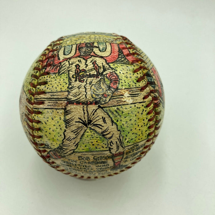 1967 Cardinals World Series George Sosnak Hand Painted Folk Art Baseball 1/1