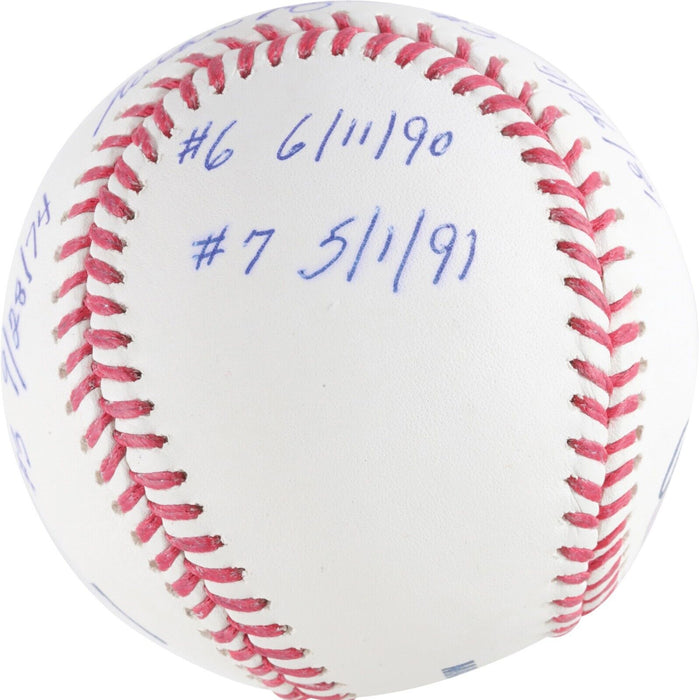 Nolan Ryan 7 No Hitters Signed Inscribed STAT Baseball PSA DNA 10 GEM MINT