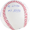 Nolan Ryan 7 No Hitters Signed Inscribed STAT Baseball PSA DNA 10 GEM MINT