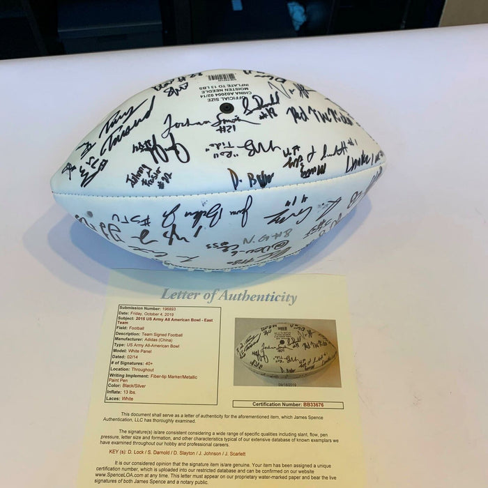 2015 U.S. Army All-American Bowl Team-Signed Football 49 Sigs Sam Darnold JSA