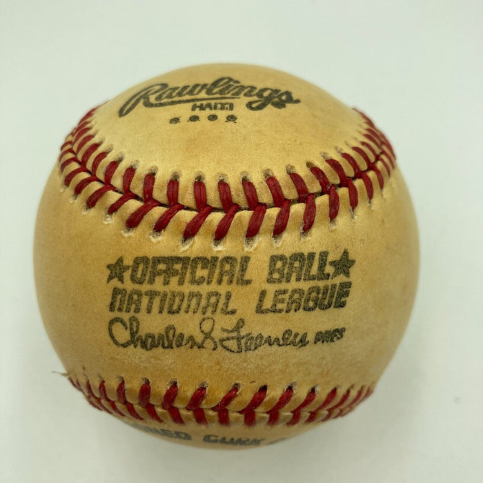 Satchel Paige Single Signed Official National League (Feeney) Baseball JSA COA