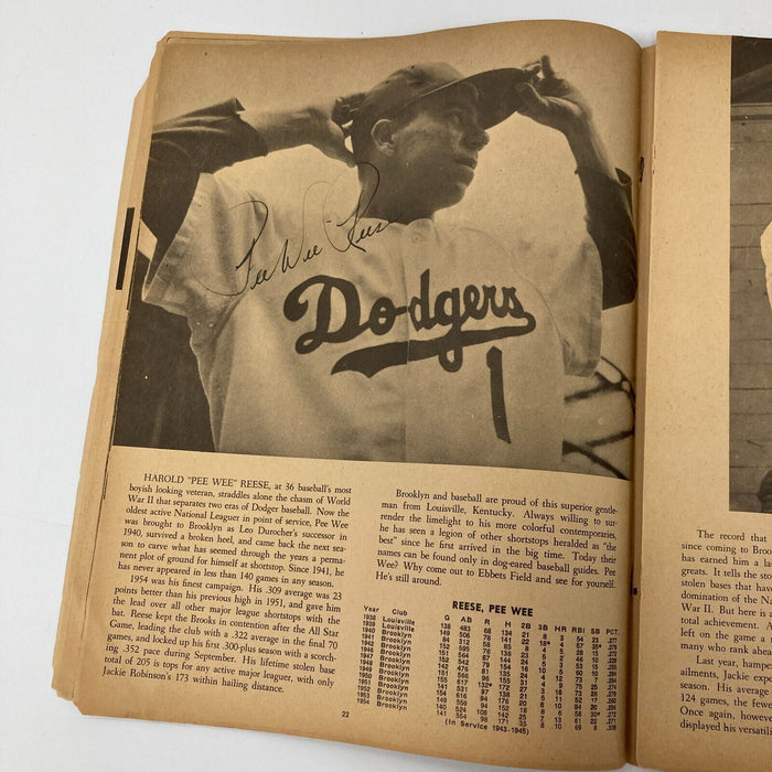 1955 Brooklyn Dodgers W.S. Champs Team Signed Yearbook Jackie Robinson JSA COA