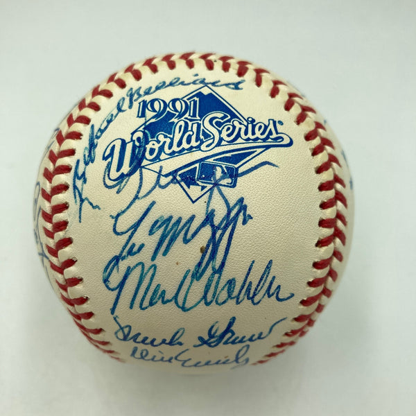 1991 Atlanta Braves NL Champs Team Signed World Series Baseball 29 Sigs JSA COA