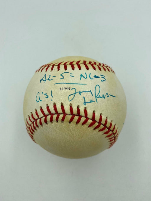 Tony La Russa & Terry Steinbach Signed Inscribed 1989 All Star Game Baseball JSA