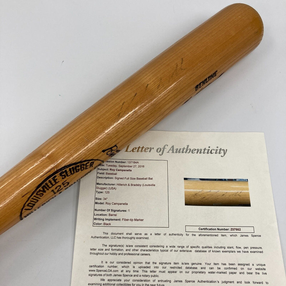 Roy Campanella Signed Louisville Slugger Game Model Bat With JSA COA