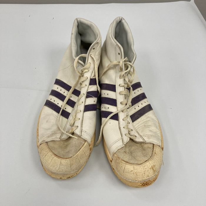 Mark Eaton Signed Utah Jazz Game Worn Sneakers Shoes JSA COA