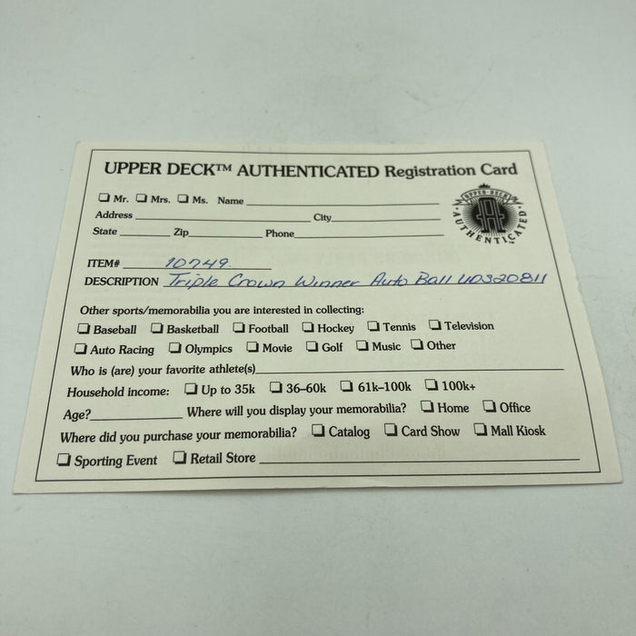 Mickey Mantle Ted Williams Carl Yastrzemski Triple Crown Signed Baseball UDA COA