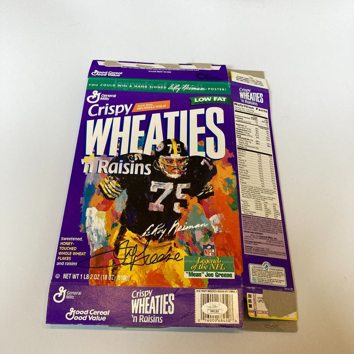 Joe Greene Pittsburgh Steelers Signed Wheaties Cereal Box JSA COA