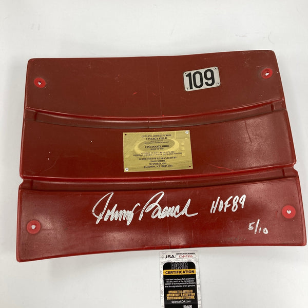 Johnny Bench Signed Original Cincinnati Reds Riverfront Stadium Seatback JSA COA