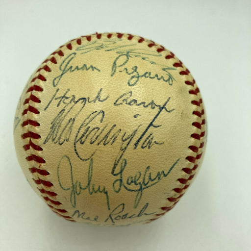 Hank Aaron 1959 Milwaukee Braves Team Signed National League Baseball JSA COA