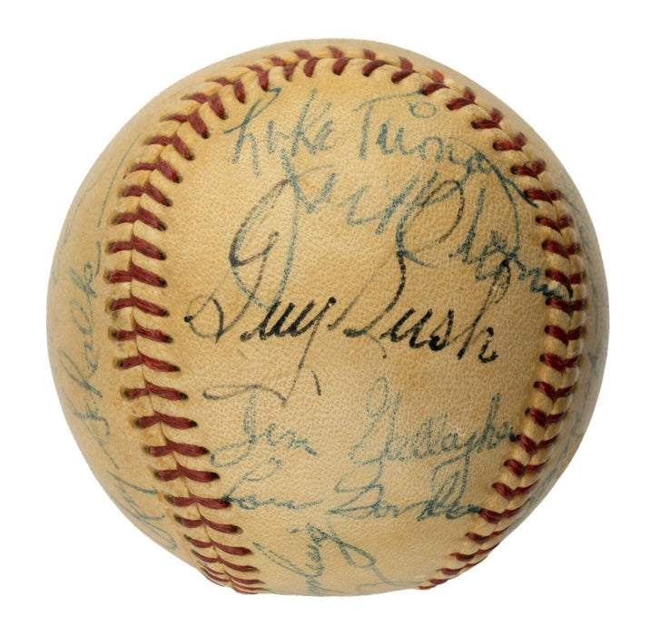 Charles Comiskey Ed Walsh Red Faber Chicago White Sox HOF Signed Baseball JSA