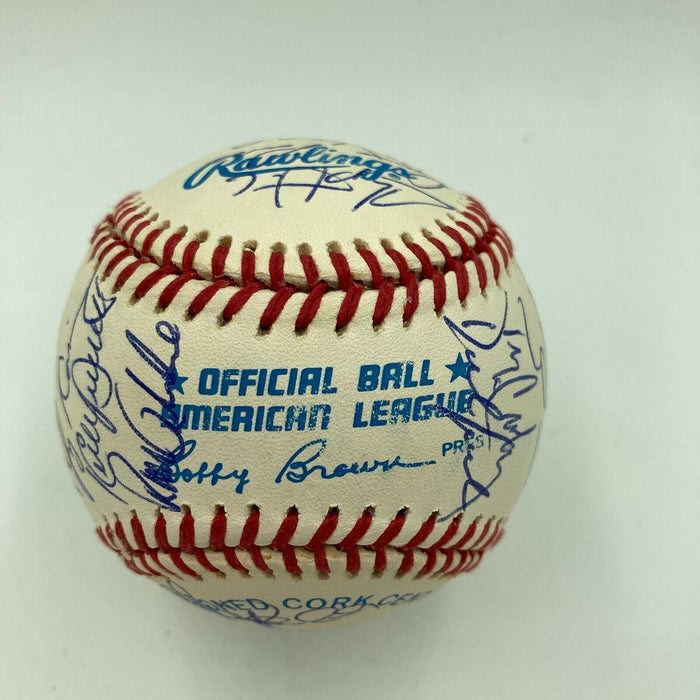 Nice 1993 Minnesota Twins Team Signed AL Baseball With Kirby Puckett JSA COA