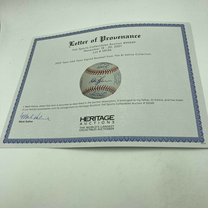 Derek Jeter Chipper Jones 2009 WBC Team USA Team Signed Baseball Beckett COA