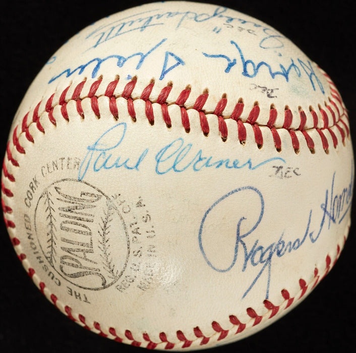 Stunning 1950's Hall Of Fame Multi Signed Baseball Rogers Hornsby Paul Waner PSA
