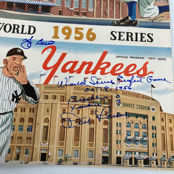 The Finest 1956 World Series Yankees Dodgers Signed Program Mantle Koufax JSA
