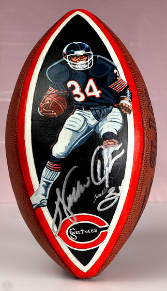 Walter Payton Signed Art NFL Wilson Game Football Beckett COA