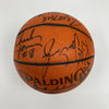 1987-88 Portland Trail Blazers Team Signed Game Used Spalding Basketball JSA COA