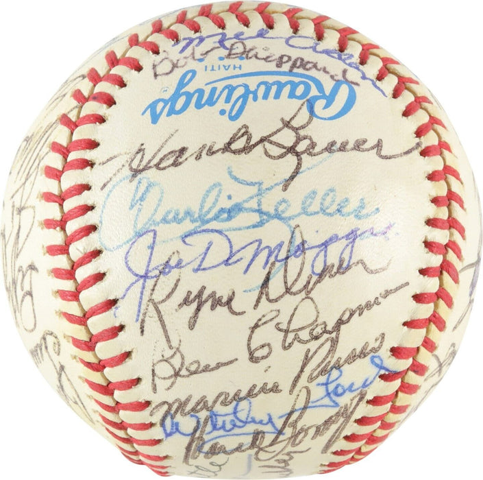 Mickey Mantle Roger Maris Joe Dimaggio Yankees Greats Signed Baseball 36 Sig PSA