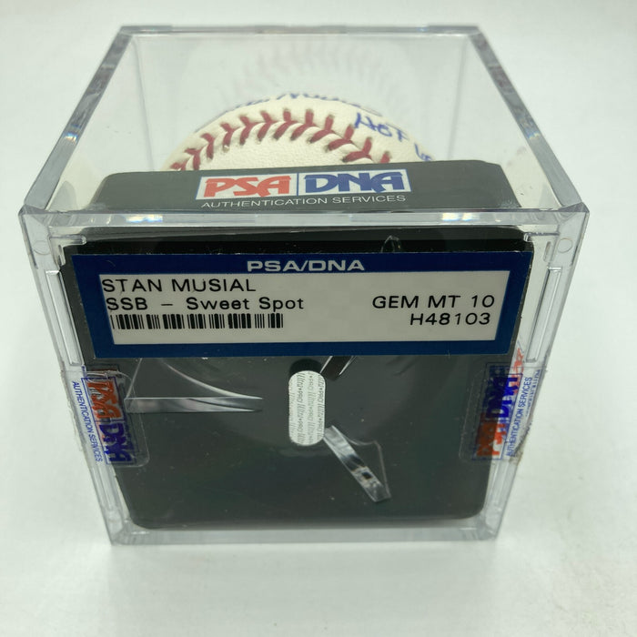 Stan Musial HOF 1969 Signed Baseball PSA DNA Graded 10 GEM MINT